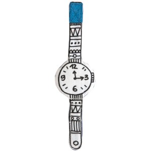 montre à colorier dos bleu