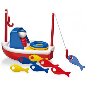 chalutier, bateau d epêche en plastique, jouet de bain. En plastique épais de qualité. Dès 2 ans.