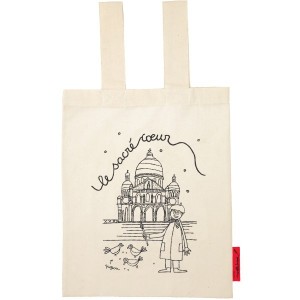 sac en tissus à colorier avec ses 4 feutres lavables - sacré coeur