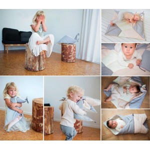 couverture origami bleue